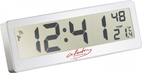 Horloge radio-pilotée compacte avec écran LCD Infactory. Radio-pilotée pour une grande précision
