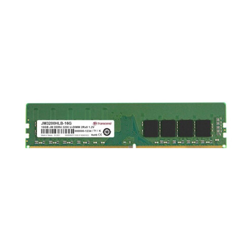 Vue d'ensemble de barette de mémoire vive type DDR4 16 GO 3200 MHz de la marque transcend