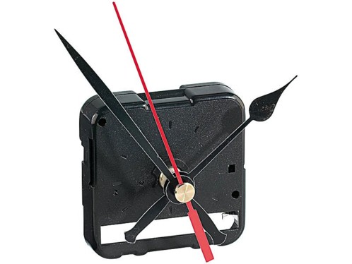 Mécanisme d'horloge à quartz silencieux filetage 6 mm noir et rouge longueur de tige 13 mm pièces de rechange pour moteur d'horloge avec aiguilles en forme de fleur 