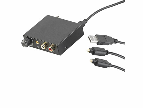 transducteur audio décodeur avec un adaptateur prise et câble jack Cinch Incutex Converteur Audio digitale Toslink et Coaxial à analogue 