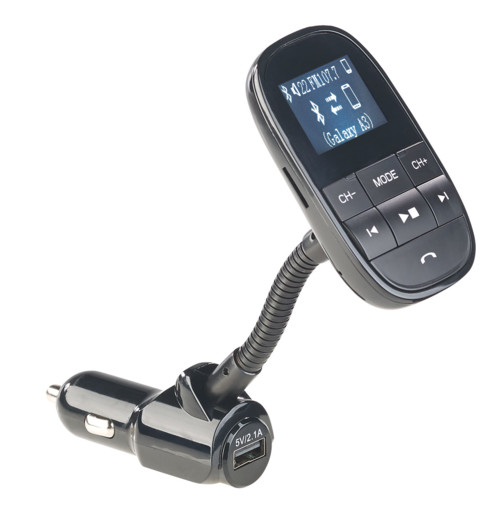 Kit mains libres de voiture Écran de 3,7 cm Carte TF Lecteur MP3-Noir Adaptateur et récepteur audio Moko sans fil pour voiture,Transmetteur FM Bluetooth Avec port à charge rapide 3.0 