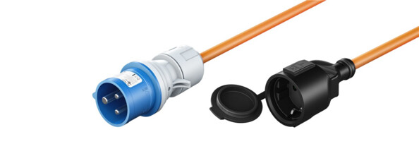 Câble de raccordement CEE caravane 3G2,5 mm² 5 m orange