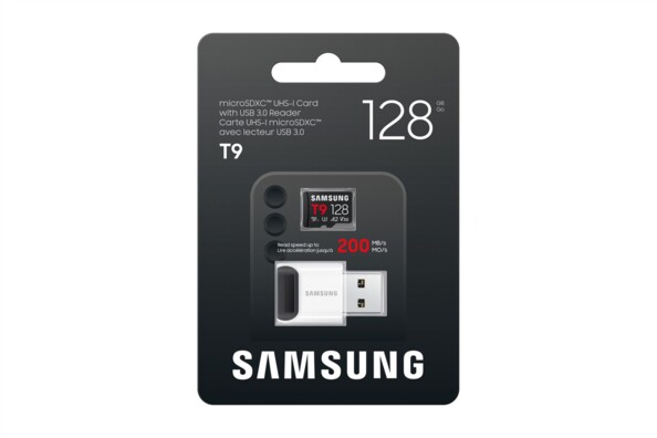 Carte MicroSD Samsung T9 avec lecteur de carte - 128 Go