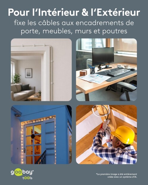 700 colliers attache-câbles à clous en 7 tailles