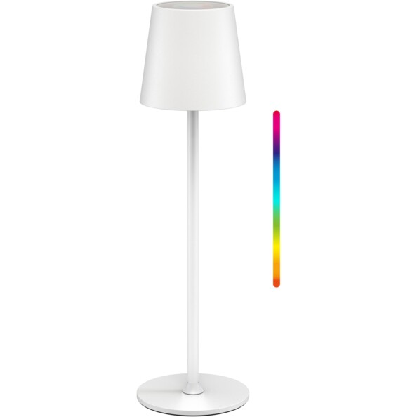 Lampe de table LED sans fil Goobay 38 cm blanc RGBW rechargeable