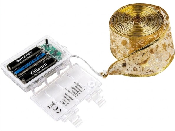 Ruban de Noël LED 10 m - coloris or