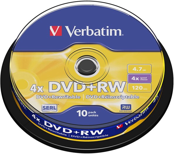 10 DVD+RW Verbatim Spindle 4,7 Go