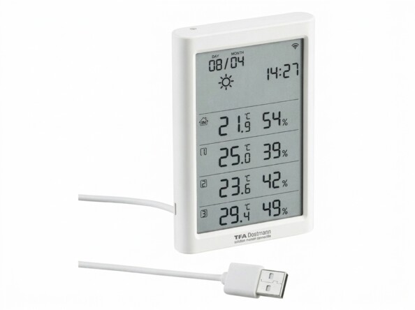 Station météo TLS-105 Luminea avec son grand écran LCD