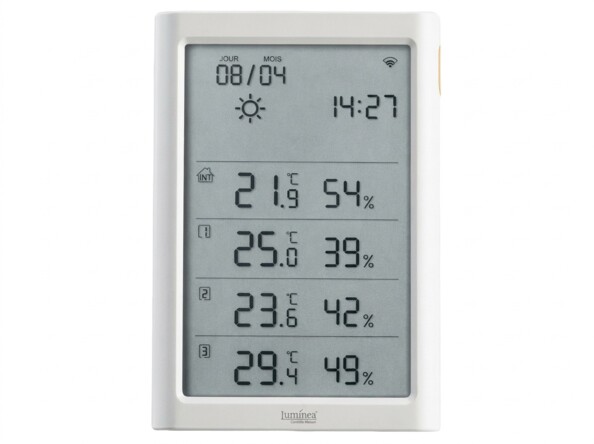 Écran LCD de la station météo Luminea avec affichage