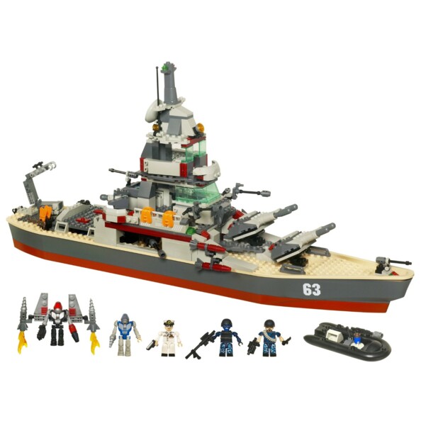 jouet construction blocs briquettes kreo battleship bateau navire de guerre uss missouri