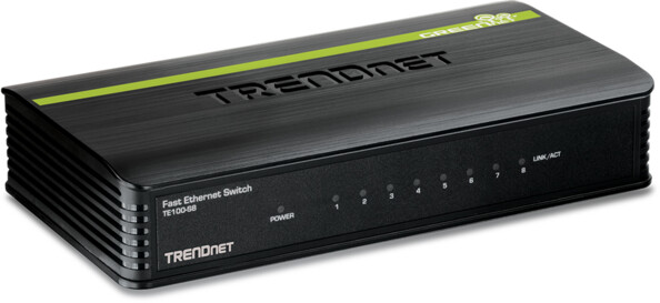 switch trendnet TE100-S8 8 ports fast ethernet rj45 200 mbps full duplex basse consommation greennet