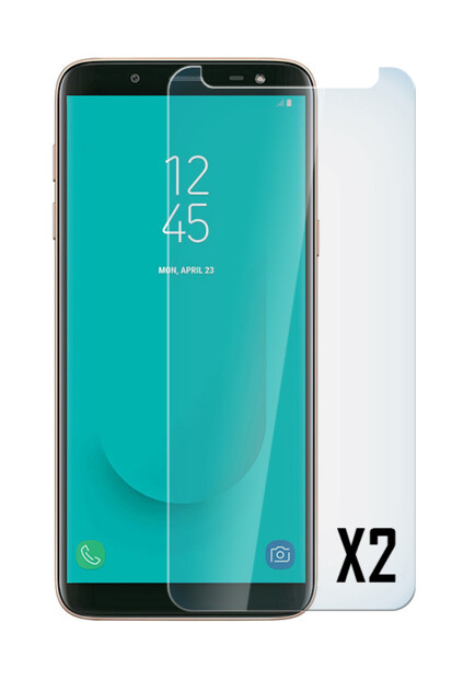 2 façades de protection en verre trempé 9H pour Samsung Galaxy J6 2018