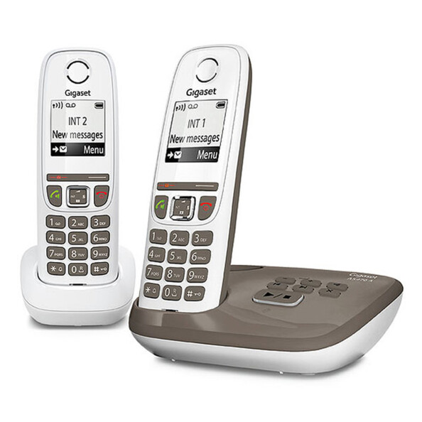 Téléphone fixe sans fil DECT Gigaset AS470A Duo - Avec répondeur - Taupe