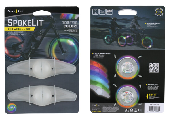 Balise lumineuse LED pour rayons de roue de vélo SpokeLit - x2
