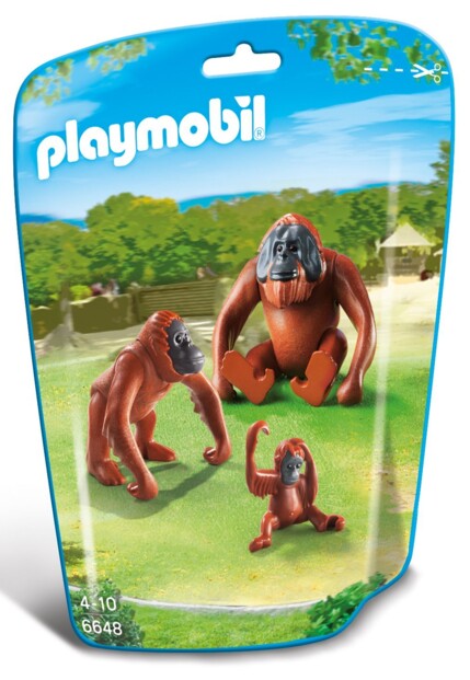 jouet playmobil animaux le zoo couple orang outans avec bébé singe 6648