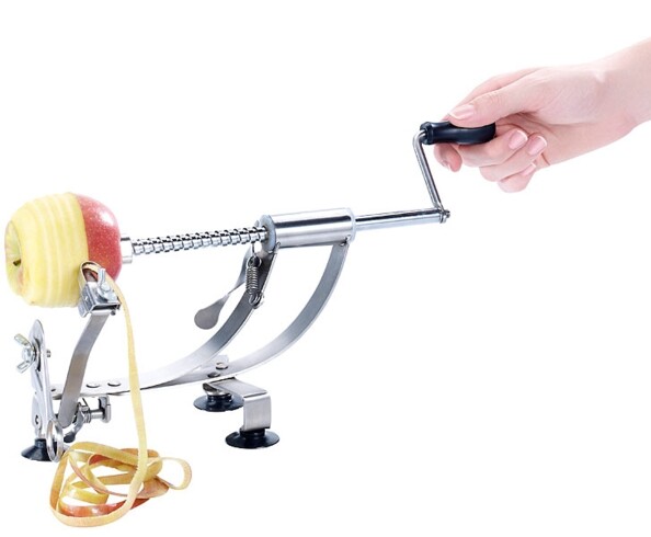 Éplucheur-trancheur pour pommes en acier inoxydable