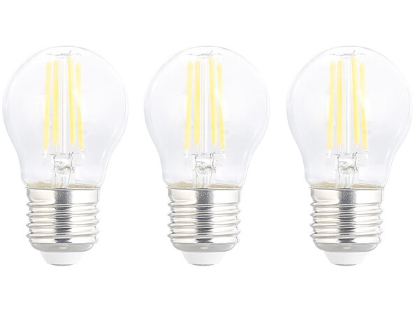Pack de 3 ampoules LED E27 filament Luminea.