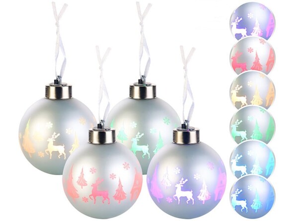 4 Boules de Noël à LED couleur changeante Lunartec