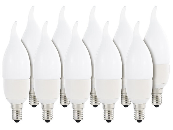 10 ampoules LED ''Flamme'' E14 - 6 W - Blanc