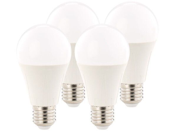 4 ampoules LED supra-puissante 12 W, culot E27, blanc chaud