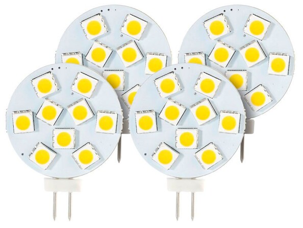 Lot de 4 ampoules LED SMD à culot G4 - Neutre - 1,8 W