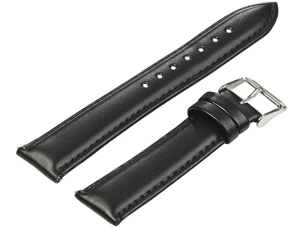 bracelet pour montre immitation cuir noir 20 mm