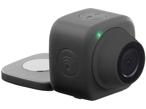 mini caméra de surveillance sport avec patch de fixation magnetique horizontal vertical somikon