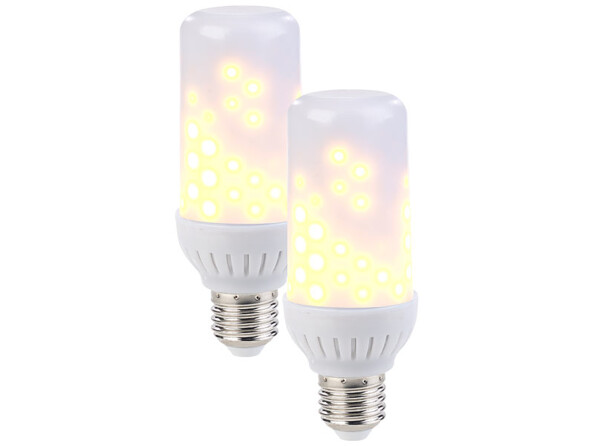 2 ampoules LED effet flamme E27 / 2,59 W / 160 lm