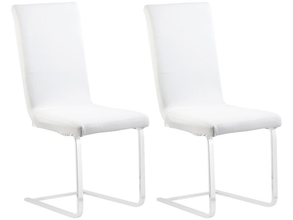 Deux housses de chaise Infactoy de couleur blanche.