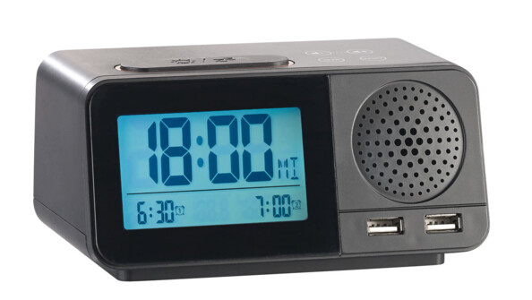 Radio-réveil 3 en 1 avec hygromètre, thermomètre et chargeur USB (reconditionné)