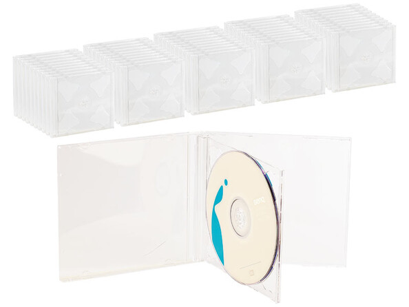 50 Boîtiers range-CD doubles - transparents