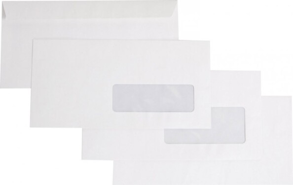 Enveloppes blanches format DL avec fenêtre par 500