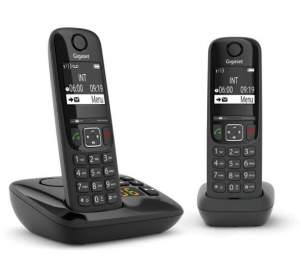 Téléphones fixes AS690A Duo - 2 combinés - Avec répondeur - Noir (Reconditionné)