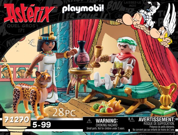 Emballage Playmobil Astérix César et Cléopâtre avec illustration BD et figurines en situation