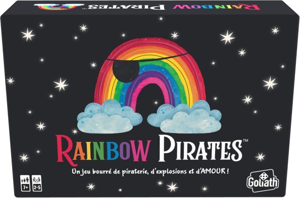 Boîte Goliath du jeu Rainbow Pirates en trois-quarts multicolore