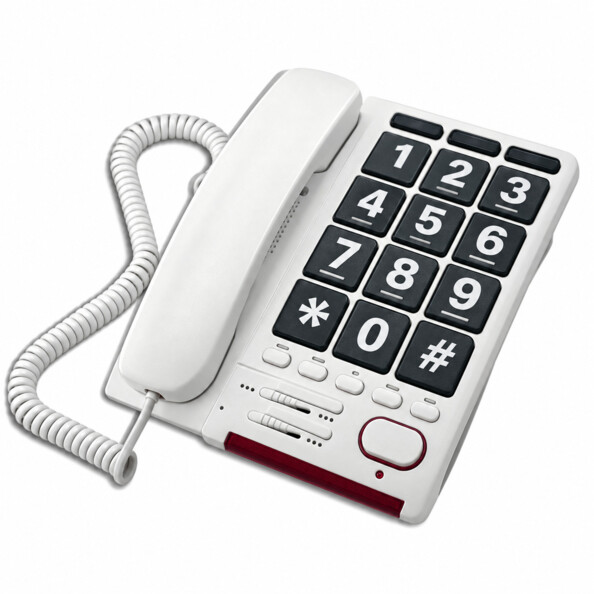 Téléphone fixe filaire à grandes touches HD Max - Blanc