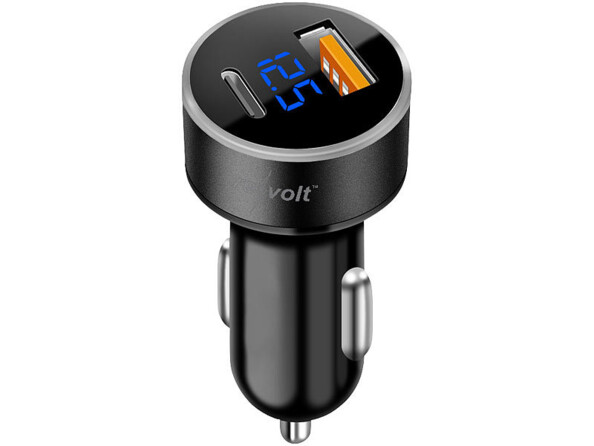 Chargeur allume-cigare 12 / 24 V USB-A / USB-C 32 W avec écran, Chargeurs allume  cigare