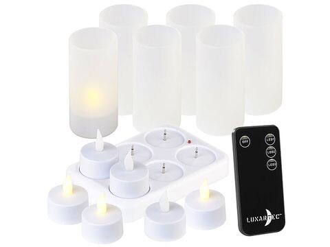 6 bougies chauffe-plat LED avec station | Bougeoirs et bougies à LED 