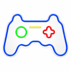 Néon LED mural multicolore en forme de manette de jeu 41 cm avec variateur