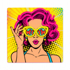 Néon LED mural Pop Art Power Woman 32 cm avec variateur