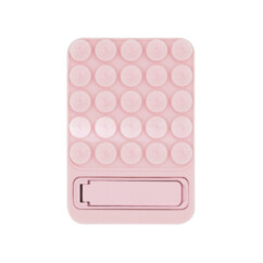 Support à ventouses en silicone avec pied intégré rose pour smartphone