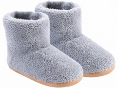 Chaussons chauffants Wilson Gabor gris présentés de trois-quarts sur fond blanc