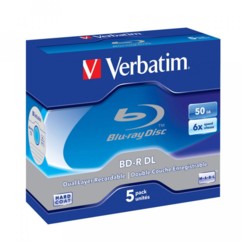 5 Blu Ray DL Type LTH - 50 Go Verbatim
