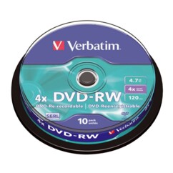 10 DVD-RW Verbatim Spindle 4,7 Go