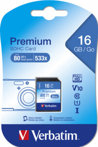 Carte SDHC U1 Premium - 16 Go verbatim