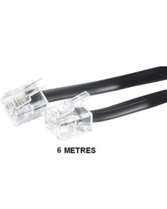 Câble téléphonique RJ11 - 6 m - Noir