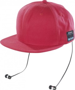Casquette Snapback avec casque Bluetooth - Rouge
