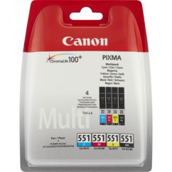 4 cartouches originales PIXMA CLI-551 pour imprimante Canon Pixma de la marque Canon