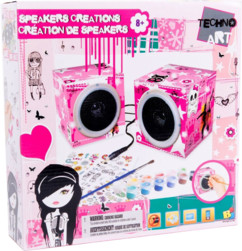 Speakers audio stéréo customisables pour fille avec peinture et stickers