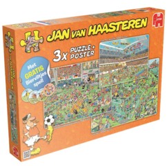 pack de 3 puzzles jan van haasterren 500 750 1000 pieces thème foot jumbo